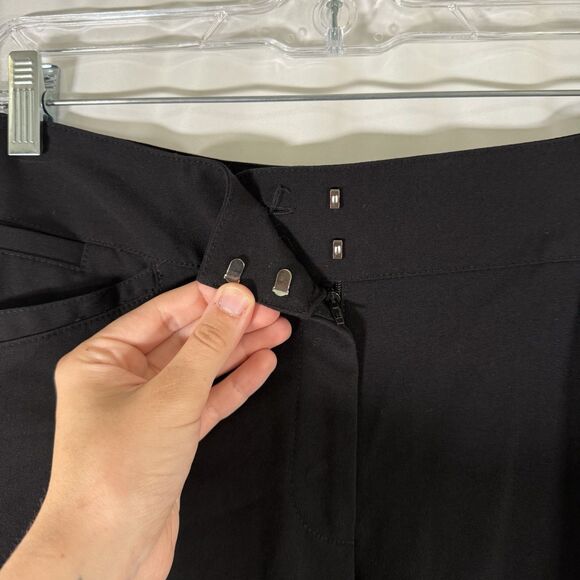 Tahari Arthur S Levine Pants Women's 4 Petite Black Lightweight Mid Rise Flat Fr - Picture 5 of 11